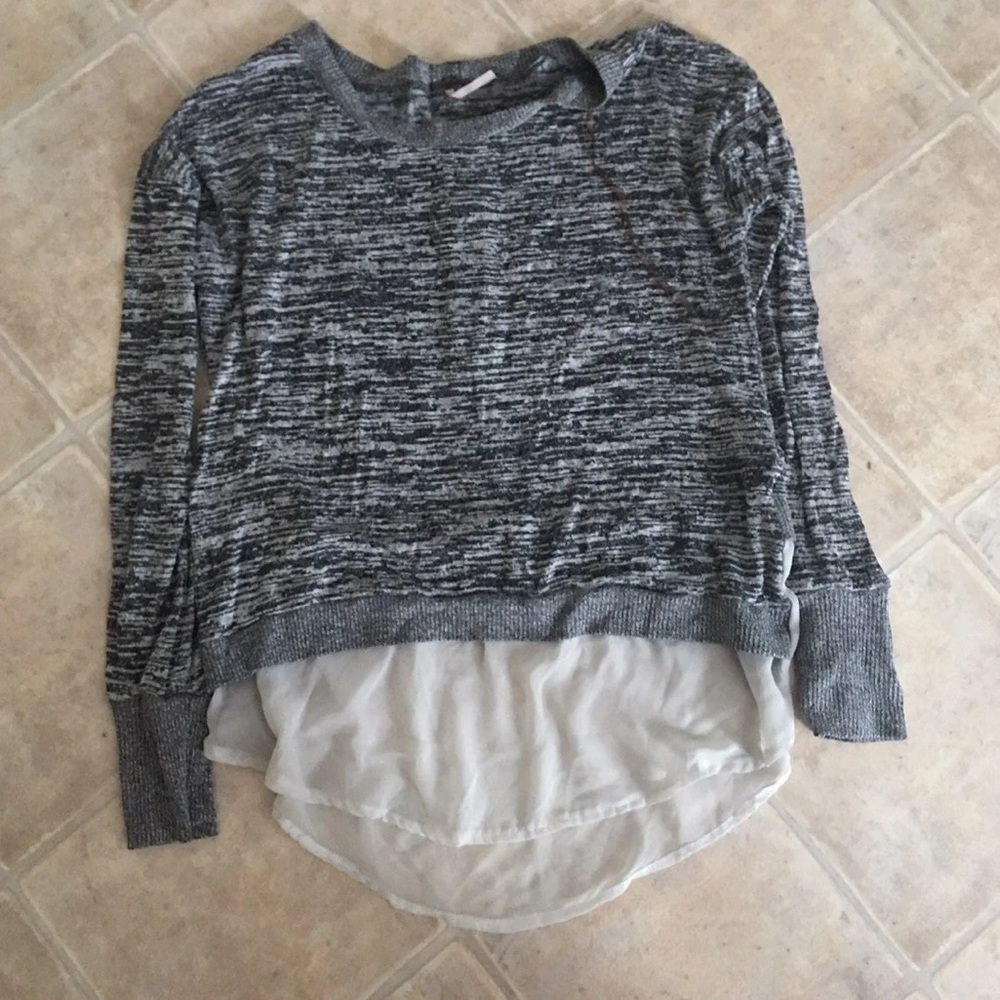 Grey Lace Sweater